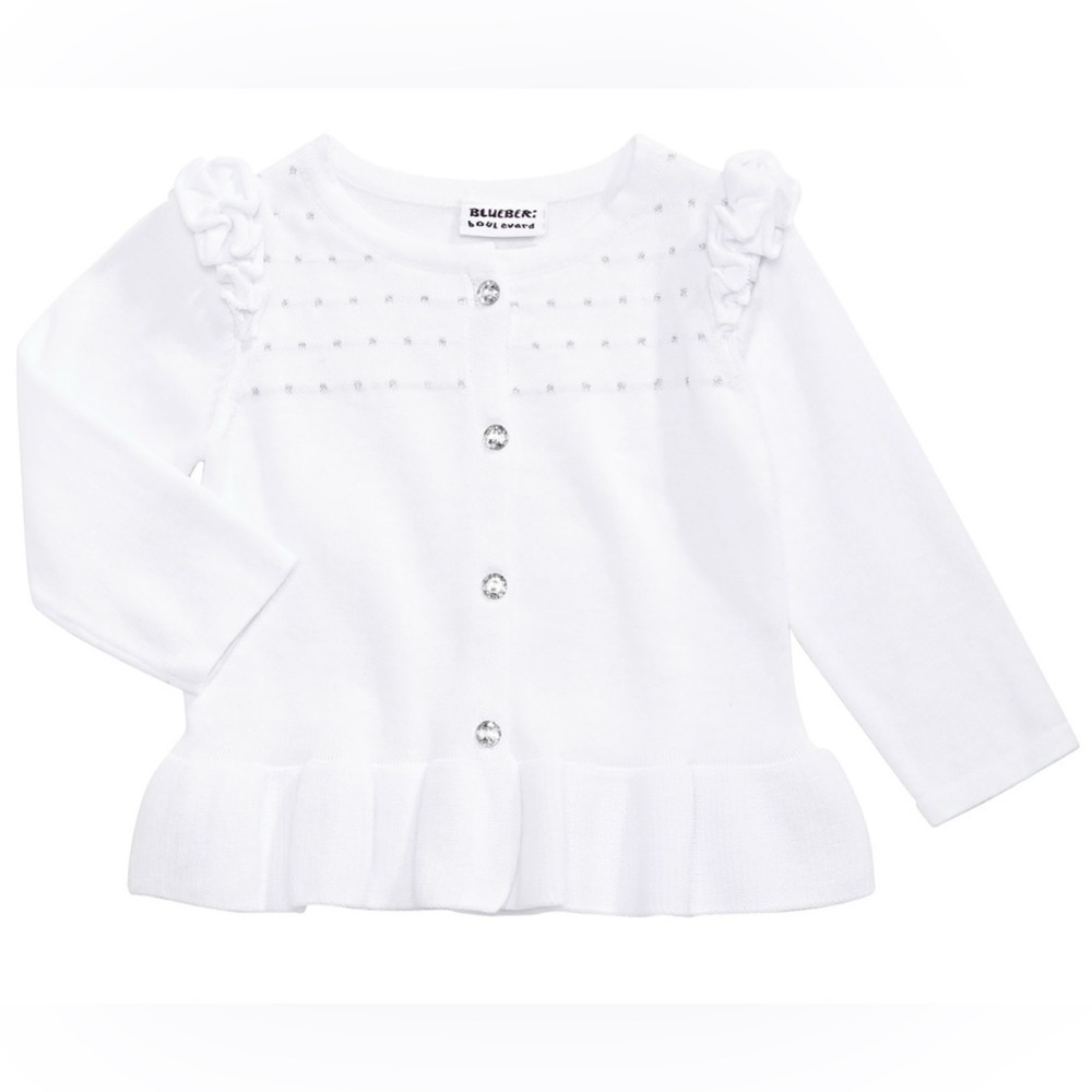 BLUEBERi boulevard - Cotton Ruffled Cardigan girls (Size 4T) - Picture 3 of 5